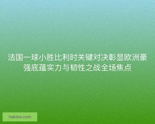 法国一球小胜比利时关键对决彰显欧洲豪强底蕴实力与韧性之战全场焦点